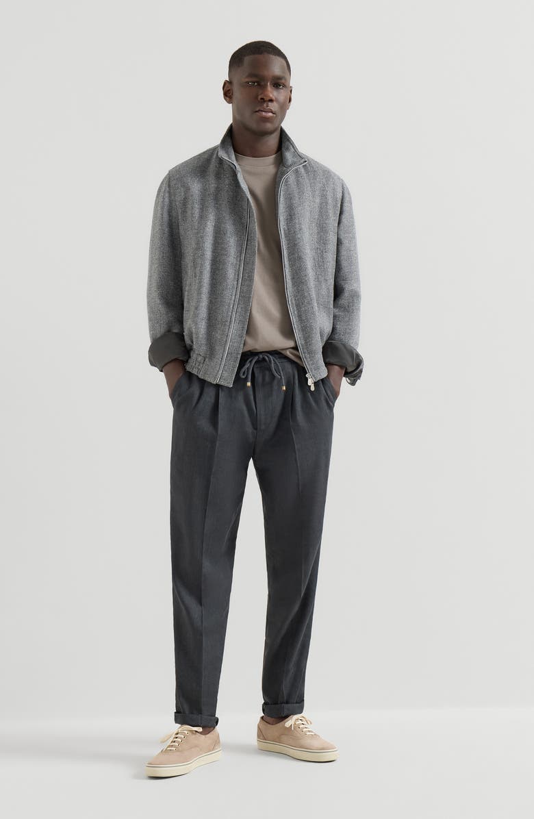 Brunello Cucinelli Jersey T-shirt with logo, Alternate, color, Khaki