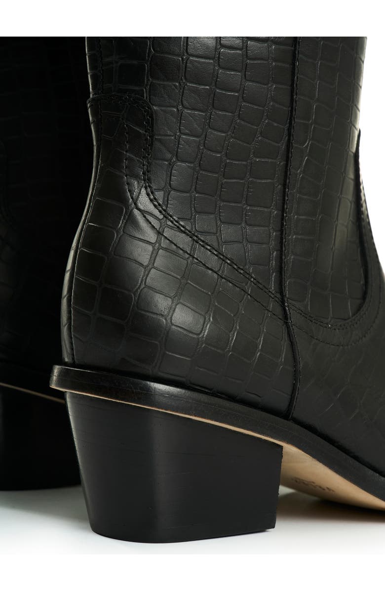 Velez Embossed Leather Boots, Alternate, color, Black