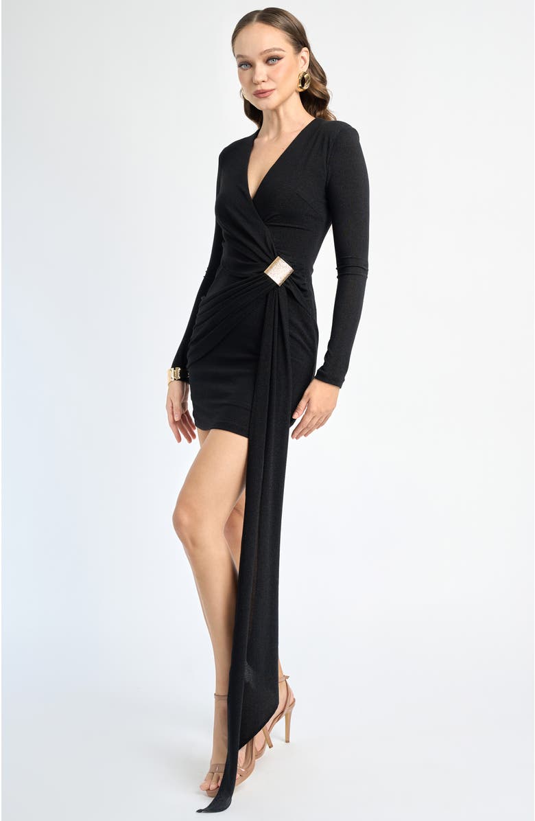 Bariano Cadence Long Sleeve Mini, Alternate, color, Black