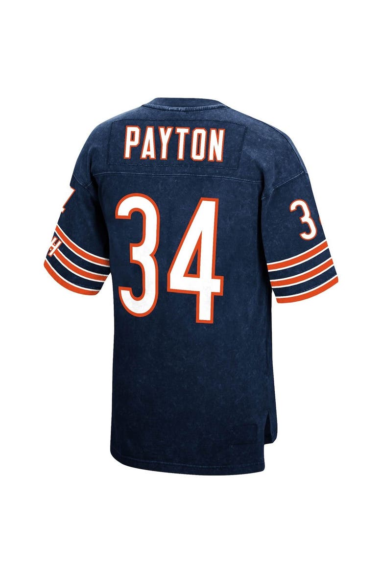 Men's Mitchell & Ness Walter Payton Navy Chicago Bears Retired Player Name & Number Acid Wash Top, Alternate, color, Navy