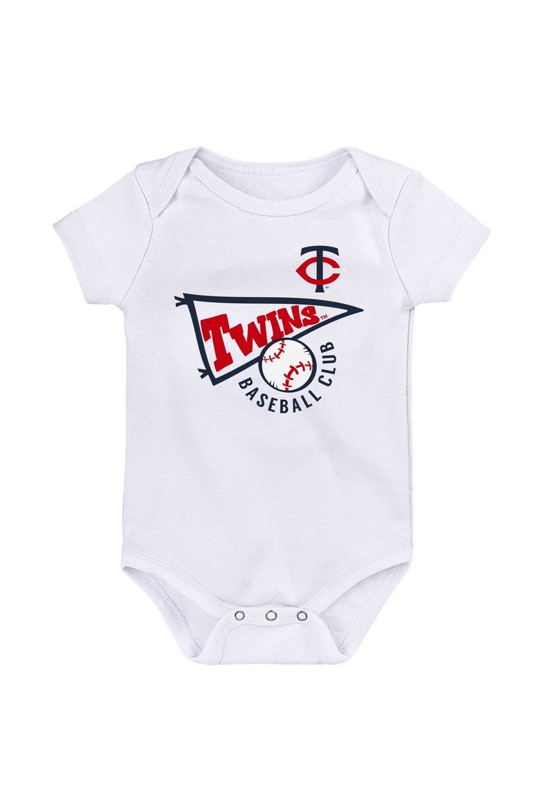 Infant Navy/White/Heather Gray Minnesota Twins Biggest Little Fan 3-Pack Bodysuit Set, Alternate, color, Navy