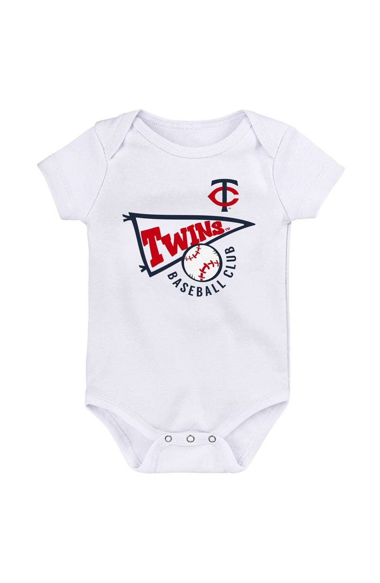 Outerstuff Infant Navy/White/Heather Gray Minnesota Twins Biggest Little Fan 3-Pack Bodysuit Set, Alternate, color, Navy