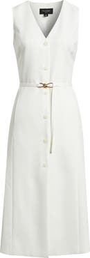 Tahari ASL Sleeveless Belted Midi Dress