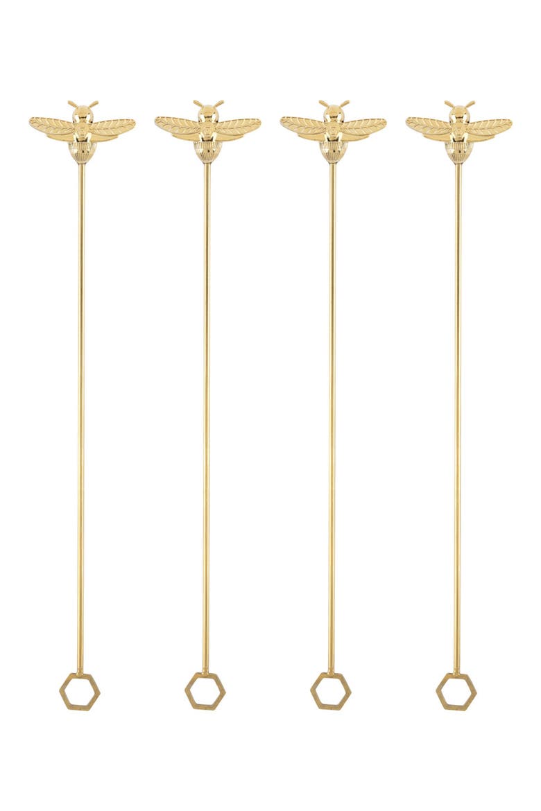 Bumble Bee Stir Sticks, Main, color, GOLD