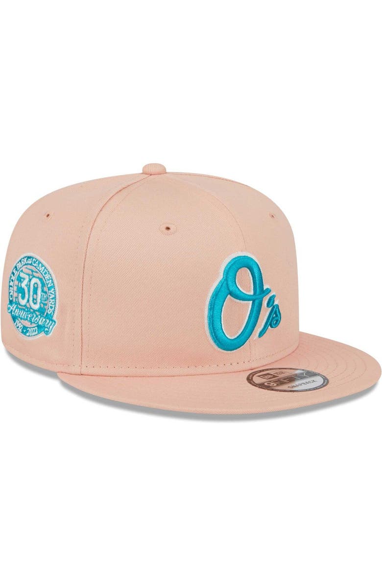 New Era Men's New Era Pink Baltimore Orioles  Sky Aqua Undervisor 9FIFTY Snapback Hat, Main, color, 
