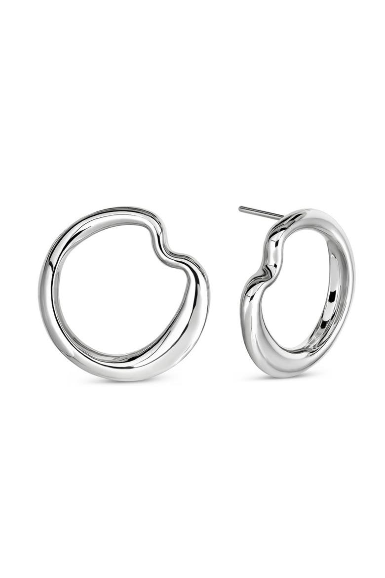 Tufa Earrings, Main, color, Silver