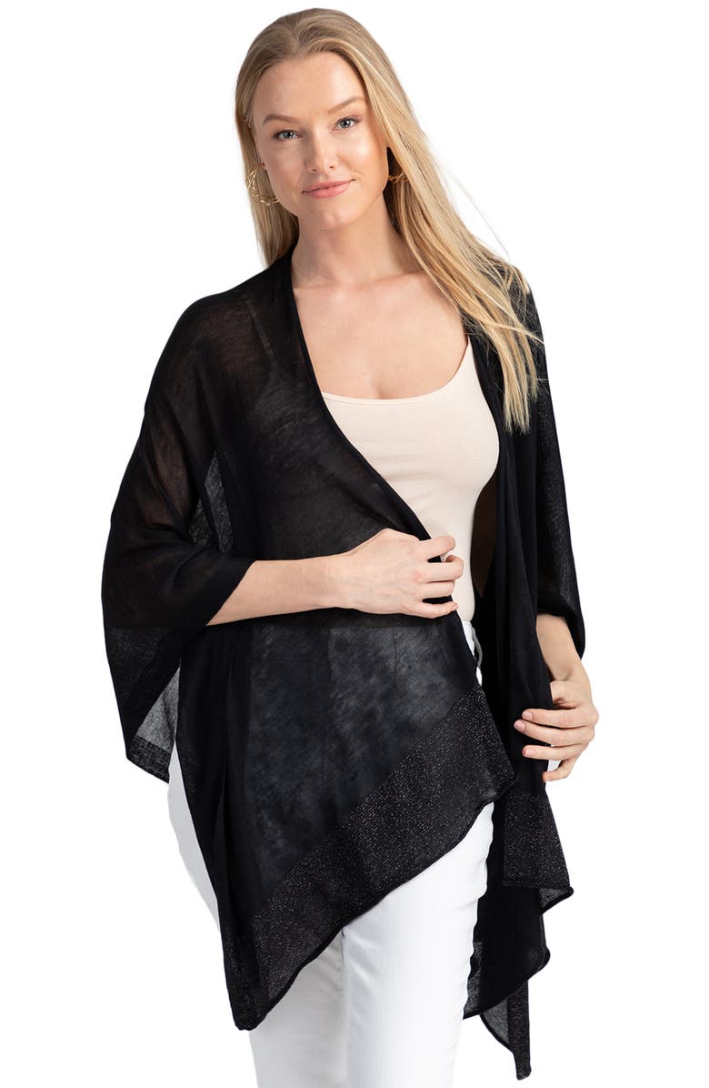 SAACHI Luxe Open Front Duster, Alternate, color, Black