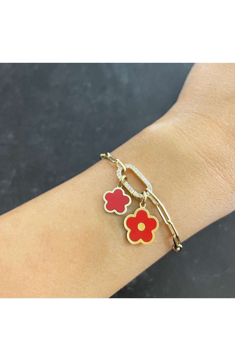 The Lovery Fine Jewelry Coral Flower Charm, Alternate, color, Coral