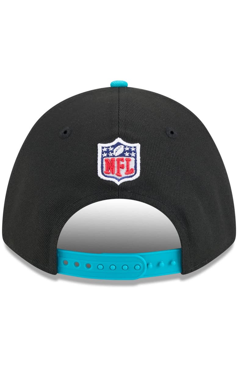 New Era Men's New Era Black/Aqua Miami Dolphins 2025 NFL Draft 9FORTY A-Frame M-Crown Adjustable Hat, Alternate, color, Black