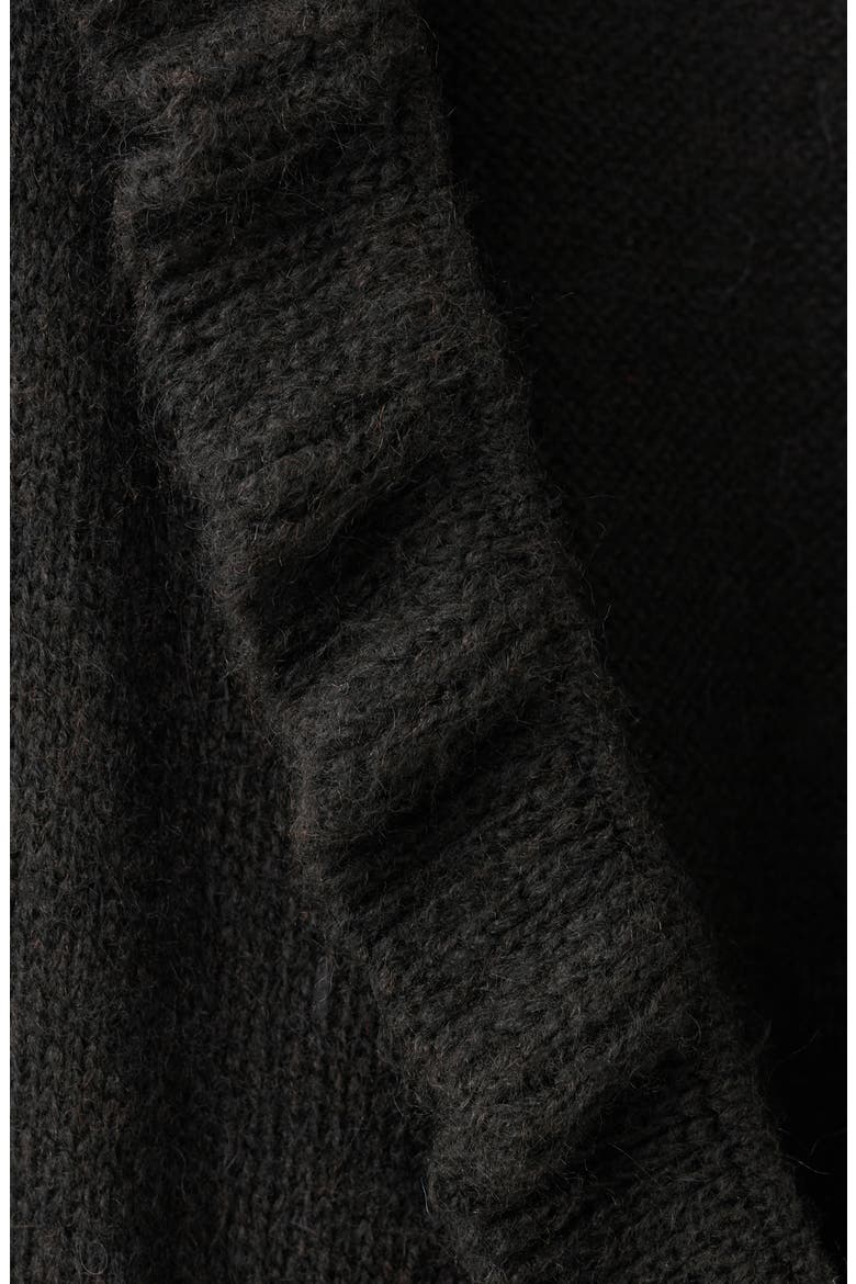 Heidi Ruffle Wrap Cardigan, Alternate, color, CHARCOAL