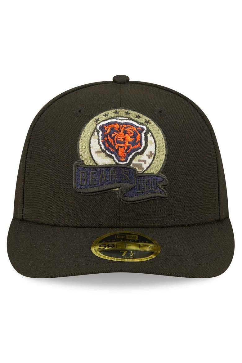 Men's New Era Black Chicago Bears 2022 Salute To Service Low Profile 59FIFTY Fitted Hat, Alternate, color, Black