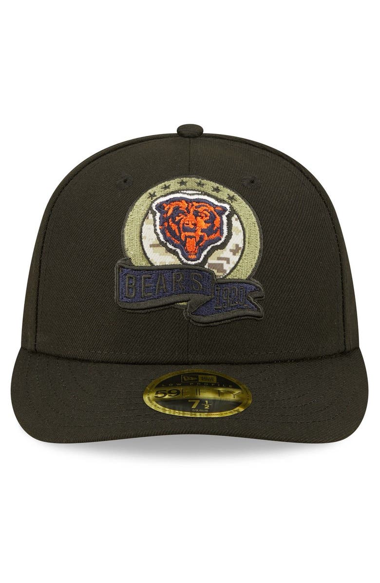 New Era Men's New Era Black Chicago Bears 2022 Salute To Service Low Profile 59FIFTY Fitted Hat, Alternate, color,