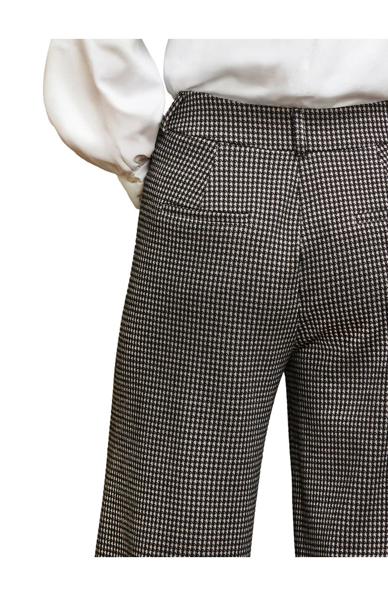 Ro&Zo Tailored Wide Leg Houndstooth Trousers, Alternate, color, Grey