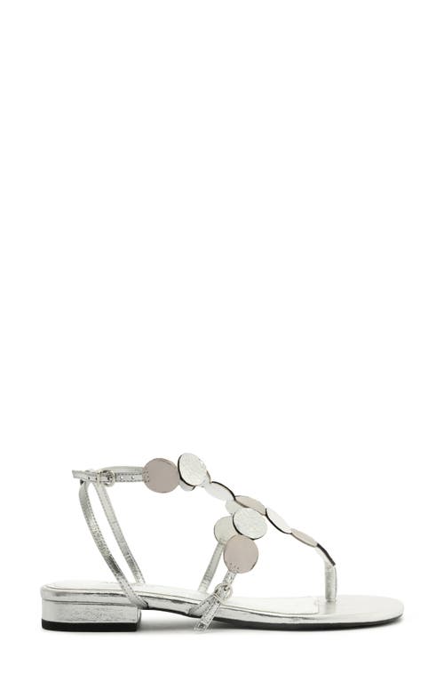 Arezzo Holly Low Block Sandal In Silver