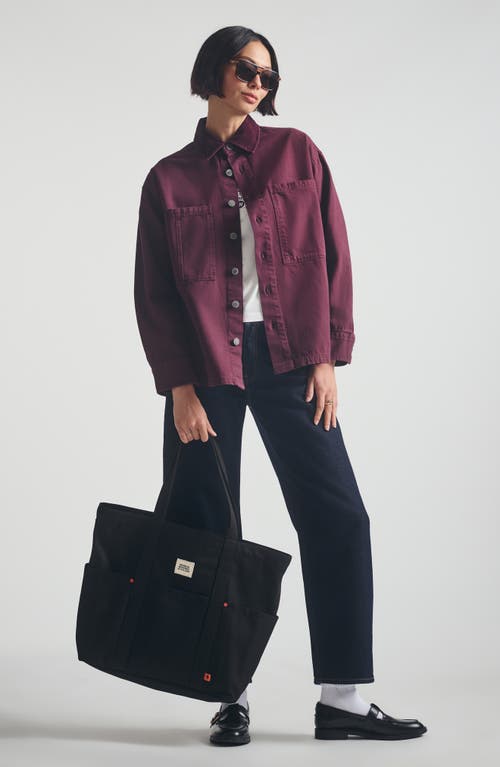 Brooklyn Industries Corduroy Collar Overshirt In Burgundy