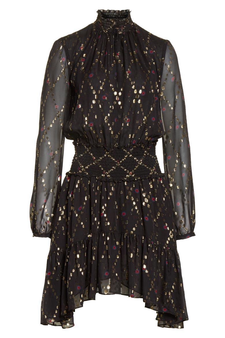 Tula Silk Dress, Alternate, color, BLACK MULTI