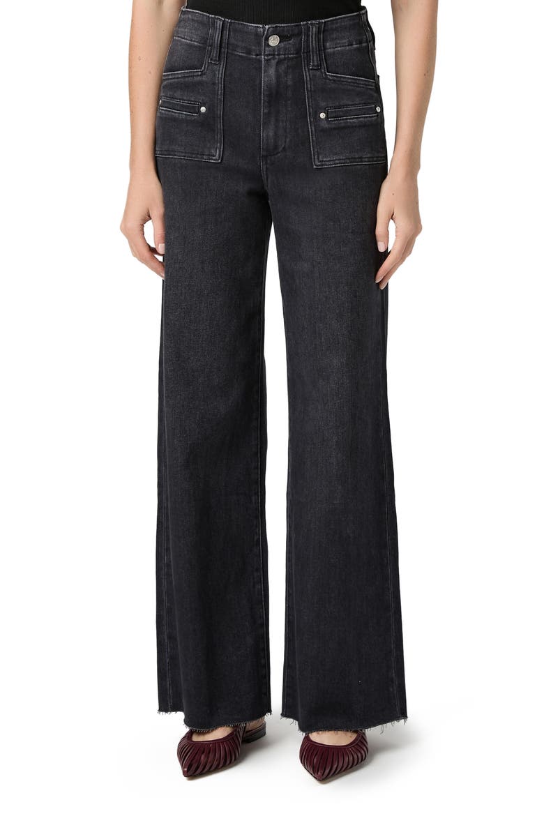 Anessa Welt Pocket High Waist Wide Leg Jeans, Main, color, SPACE BLACK