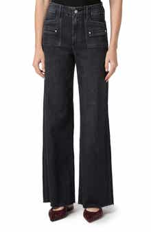 PAIGE Anessa Welt Pocket High Waist Wide Leg Jeans