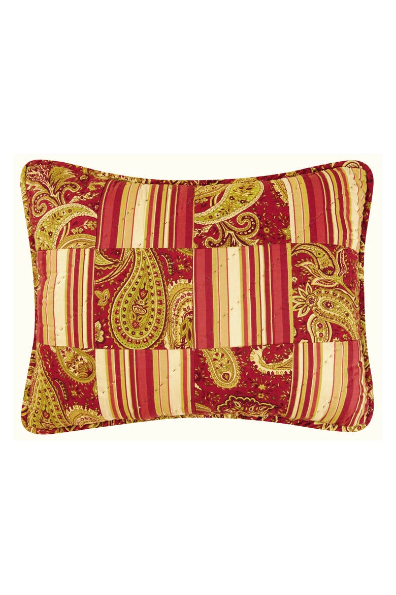 Firenze Pieced Thanksgiving Accent Pillow, 12" x 16", Main, color, Red