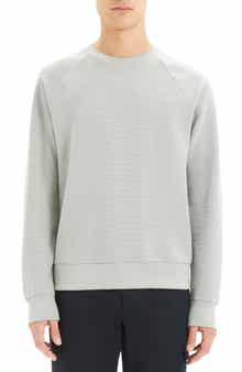 Theory Otto Regular Fit Crewneck Pinstripe Sweatshirt