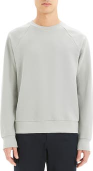 Theory Otto Regular Fit Crewneck Pinstripe Sweatshirt