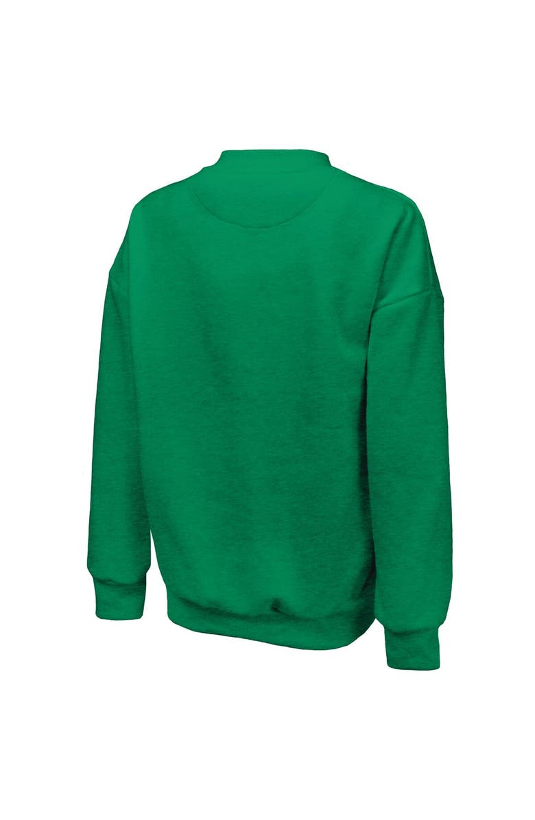 Majestic Threads Women's Majestic Threads  Kelly Green Philadelphia Eagles Super Bowl LIX Champions Big Chalk Stripe Retro Tri-Blend Fleece Sweatshirt, Alternate, color, 