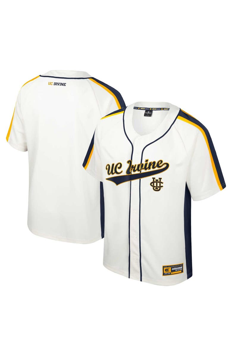 COLOSSEUM Men's Colosseum Cream UC Irvine Anteaters Ruth Button-Up Baseball Jersey, Main, color, 