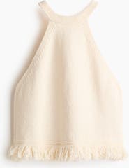 H&M Fringe-trimmed Knitted Top
