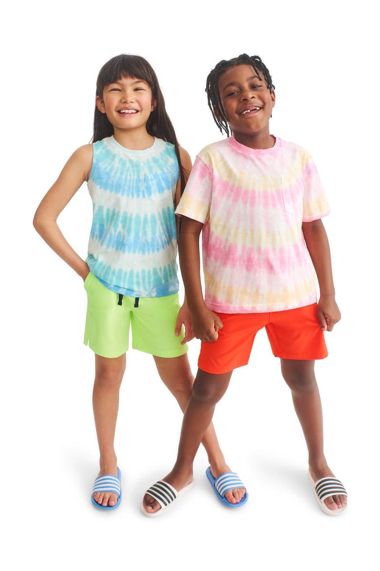 Kids Pocket Tank In Tie Dye, Alternate, color, Cool Sunburst Tie Dye