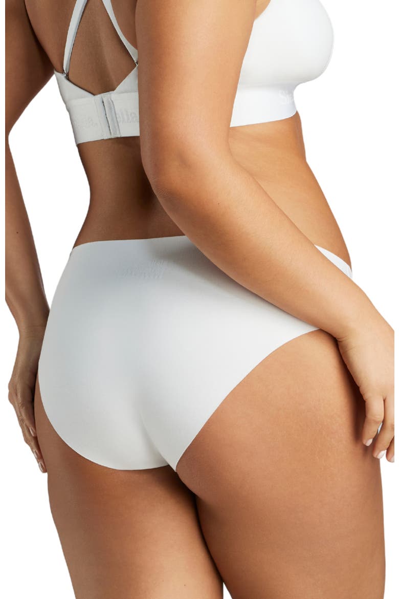Organic Cotton No-Show Bikini, Alternate, color, White