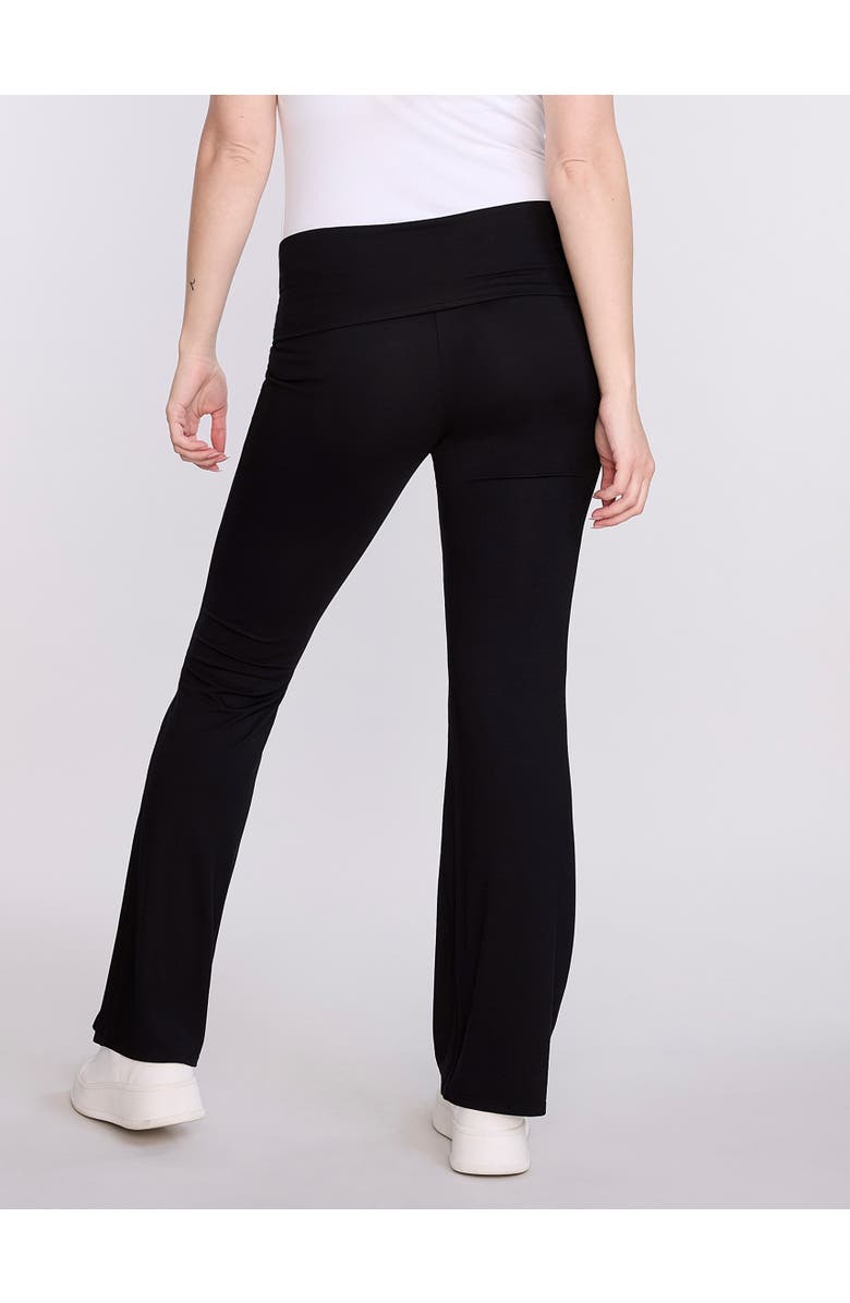 MOTHERHOOD MATERNITY Roll Over Waistband Flare Legging, Alternate, color, Black