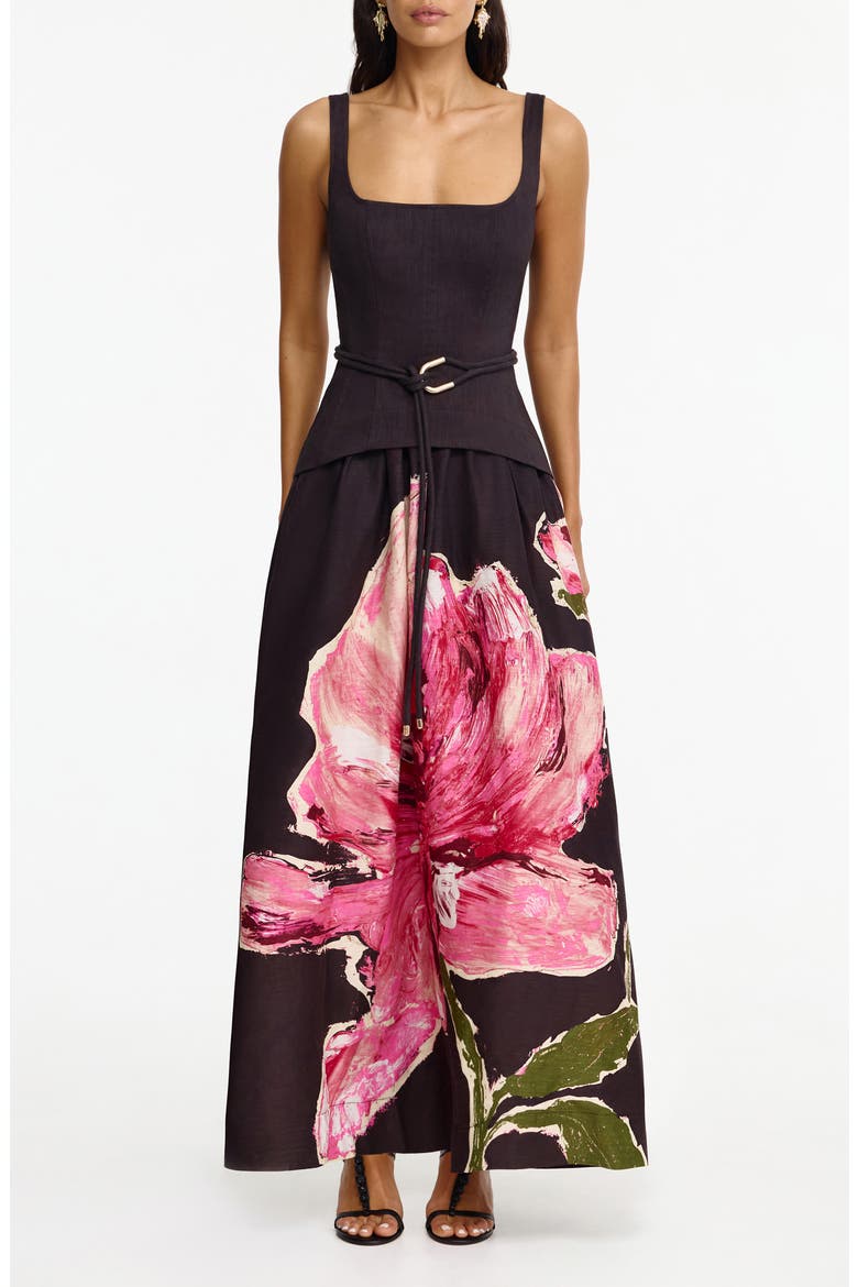 Actonhill Floral Print Cocktail Dress, Main, color, GARNET MAGNOLIA