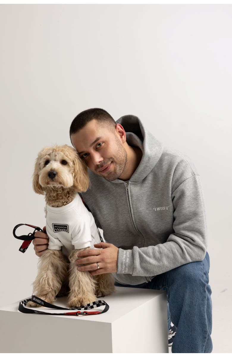 Moshiqa Checkerboard Dog Sweatshirt, Alternate, color, White