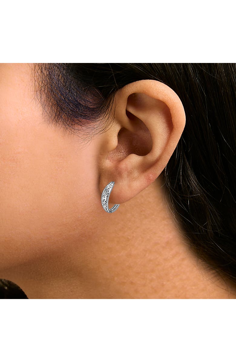 Haus of Brilliance 10K Gold 1/5 Cttw Lab Grown Diamond Three Stone Huggie Hoop Earrings, Alternate, color, White