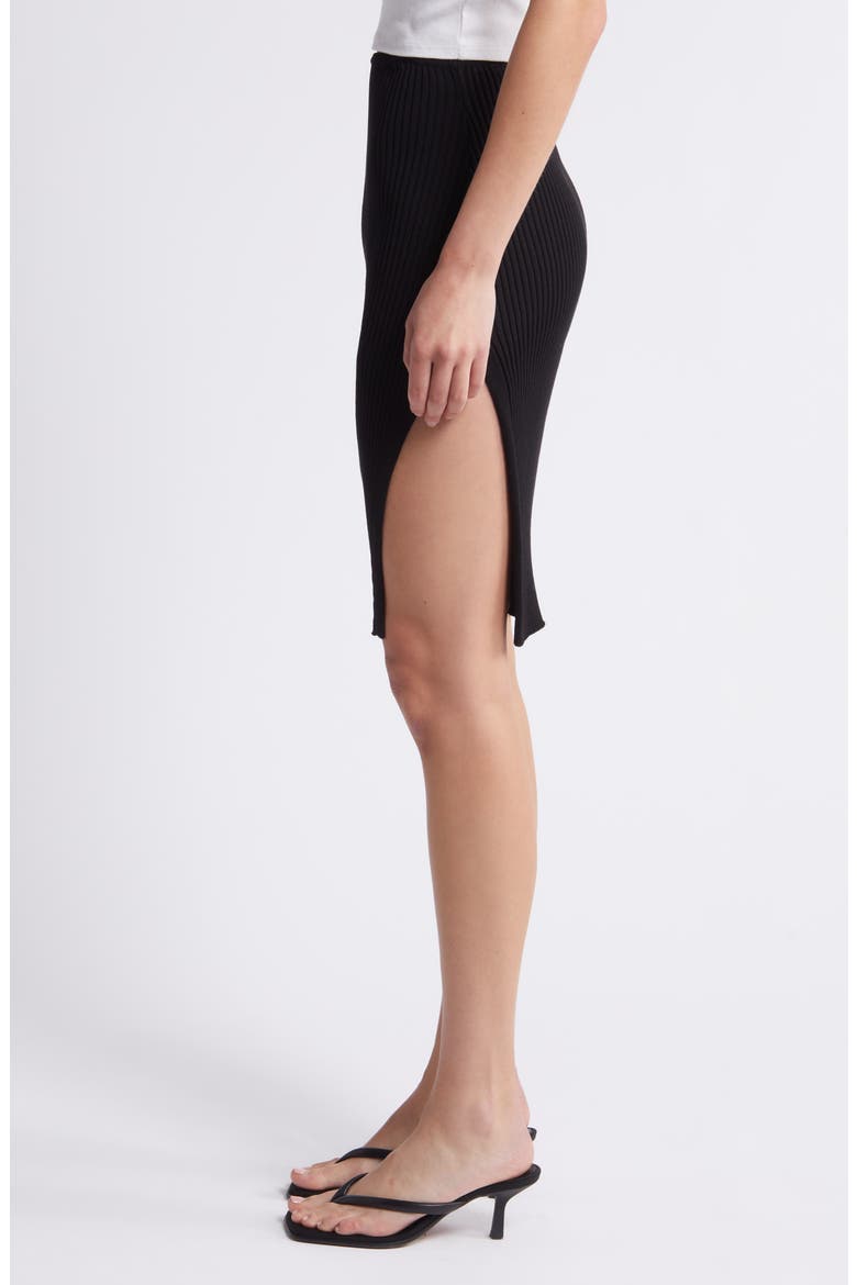 Rib Sweater Convertible Top/Skirt, Alternate, color, BLACK