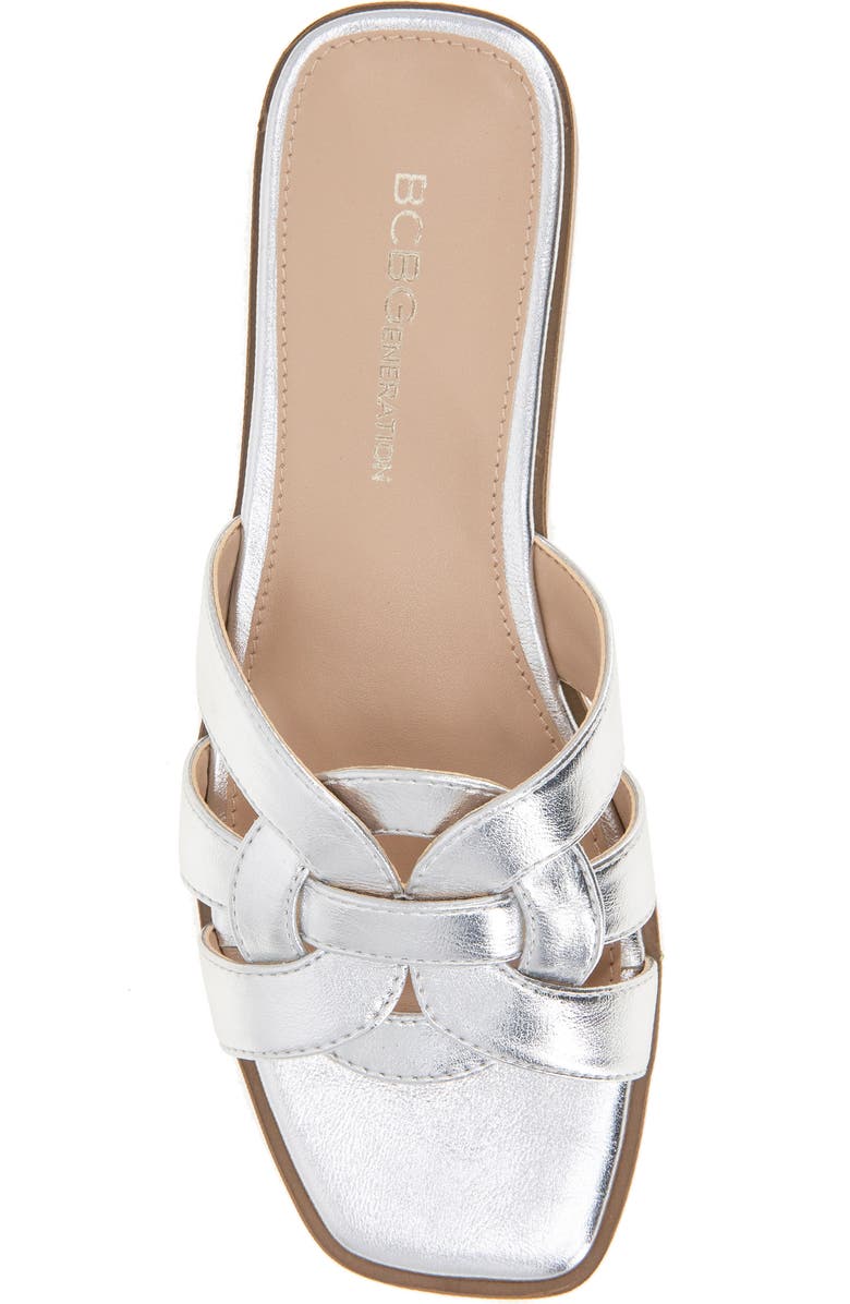 BCBGeneration Meltem Square Toe Slide Sandal, Alternate, color, Silver