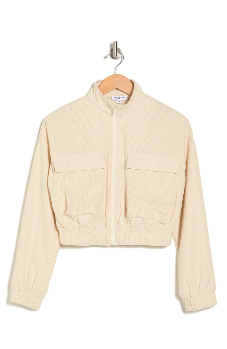 AREA STARS Waffle Knit Crop Jacket, Alternate, color,