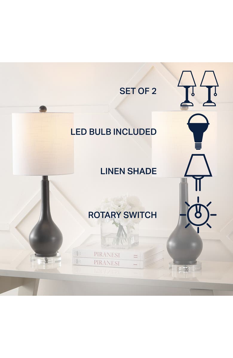 JONATHAN Y Dylan 25" Metal/Crystal Teardrop LED Table Lamp, Alternate, color, Oil Rubbed Bronze