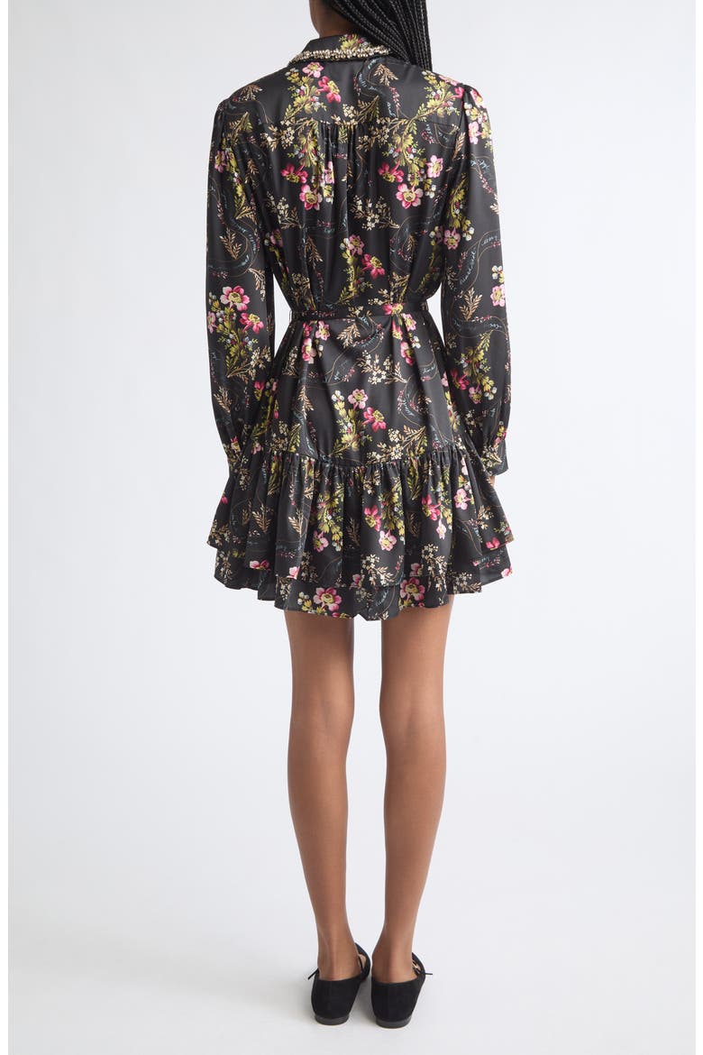 Love Letter Emilienne Embellished Floral Minidress, Alternate, color, BLACK MULTI