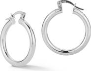SPHERA MILANO Sterling Silver Tube Hoop Earrings