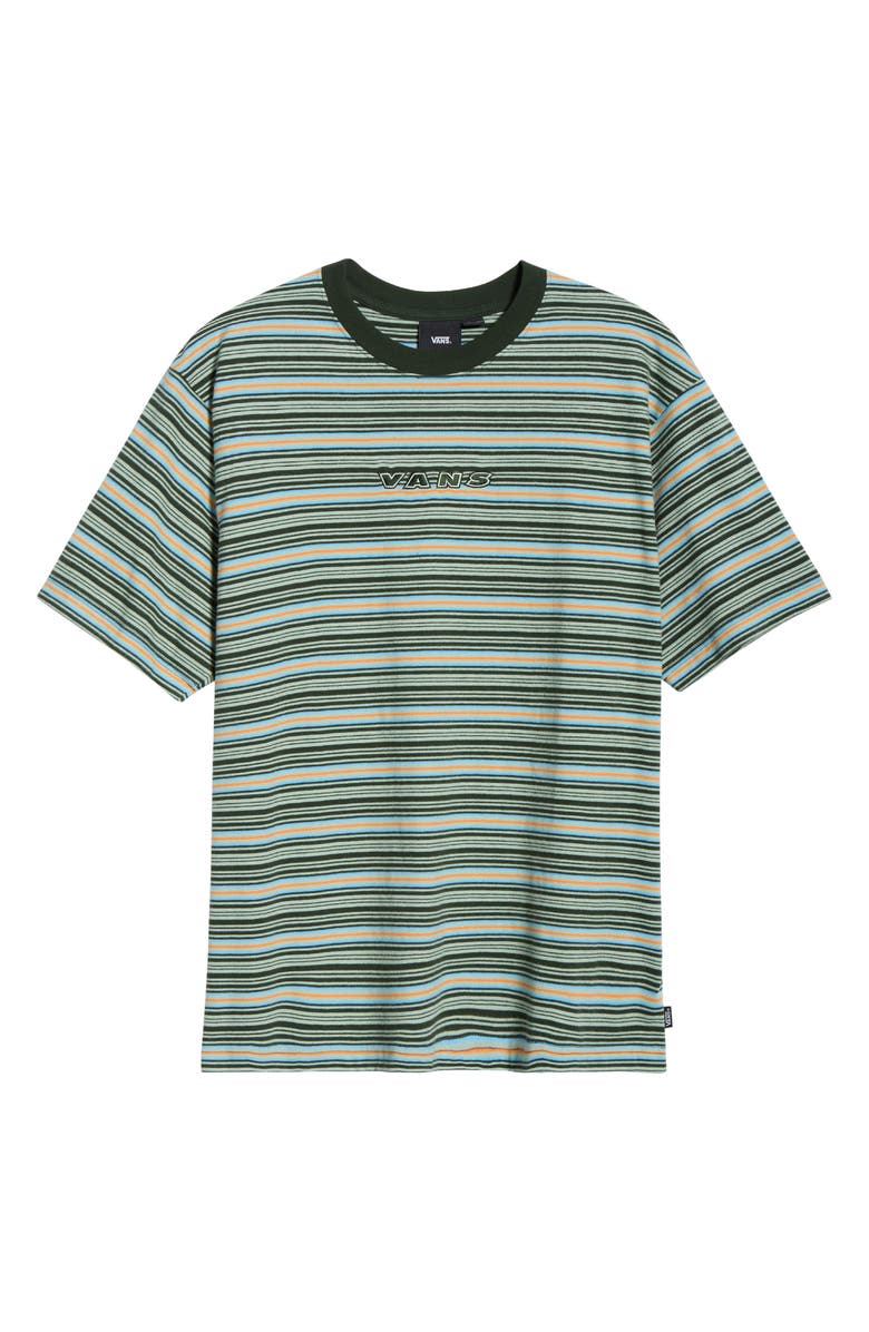 Vans Cameron Stripe Cotton T-Shirt, Alternate, color, Gray Olive