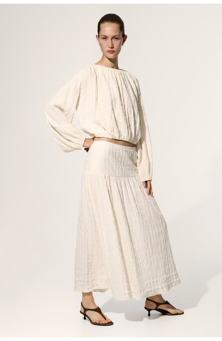 H&M Balloon-sleeved Top, Alternate, color, Cream