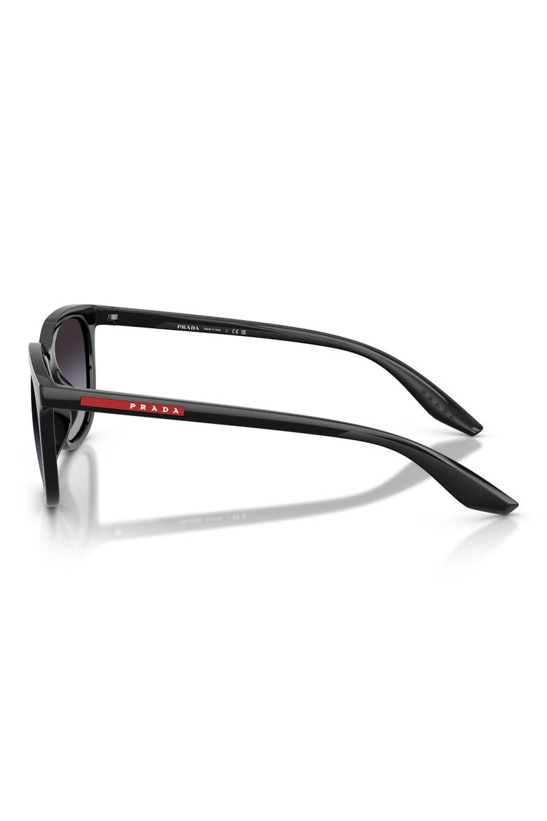54mm Gradient Pillow Sunglasses, Alternate, color, BLACK / GREY DARK BLUE