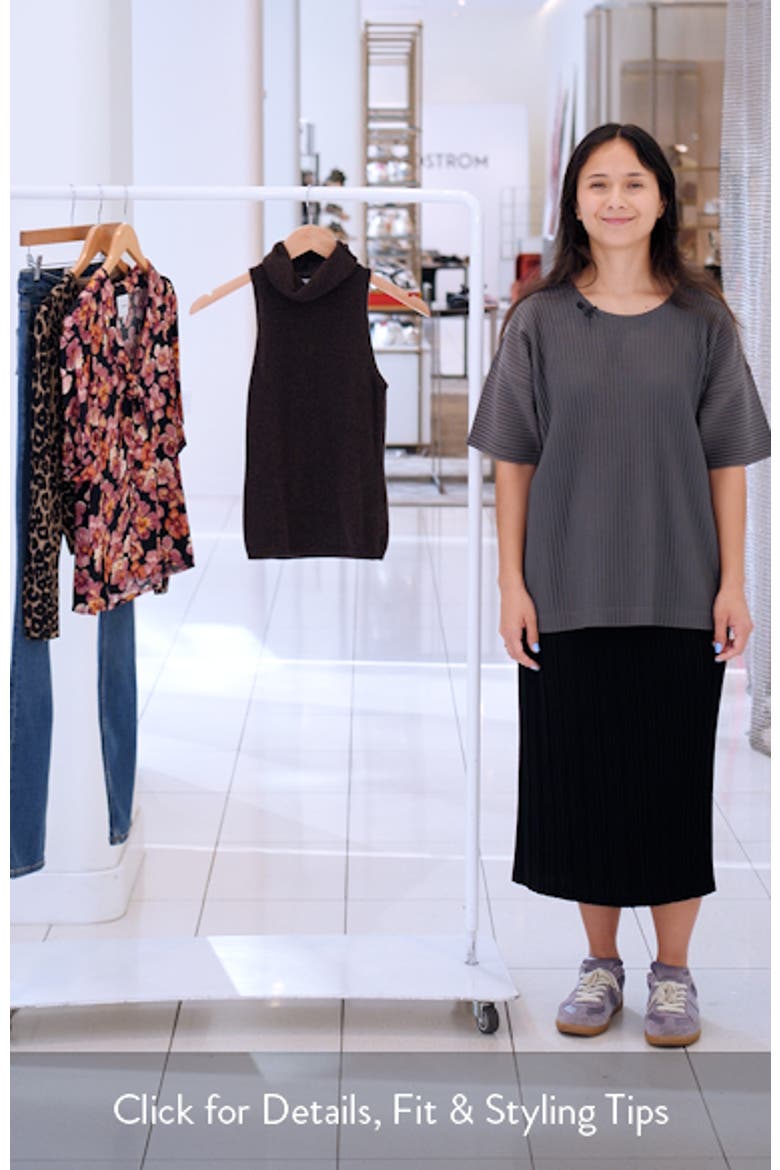 Marcy Sleeveless Cashmere Turtleneck Sweater video