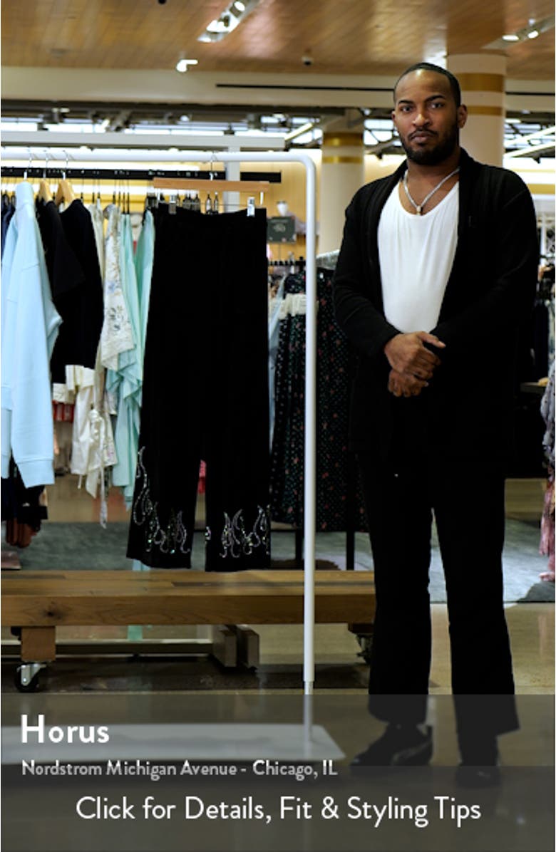 Kids' Crystal Flame Velour Wide Leg Pants, sales video thumbnail