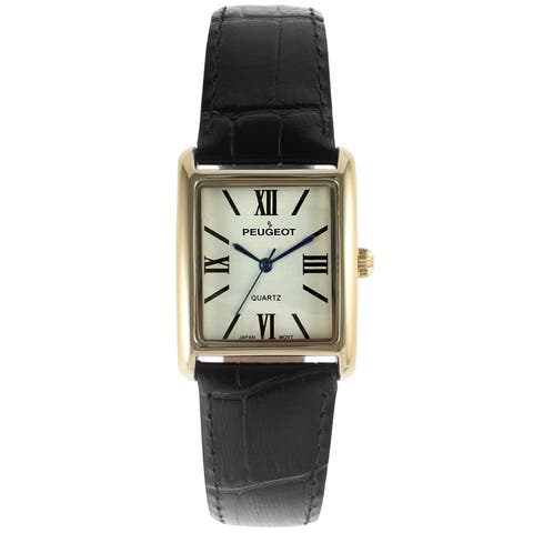 Roma Tank Leather Strap Watch - 26x32MM