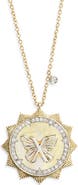 Meira T Butterfly Sunburst Pendant Necklace