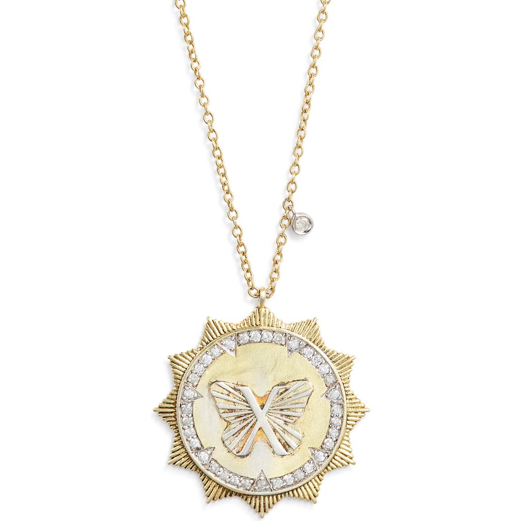Meira T Butterfly Sunburst Pendant Necklace In Gold