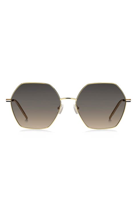 57mm Gradient Geometric Sunglasses
