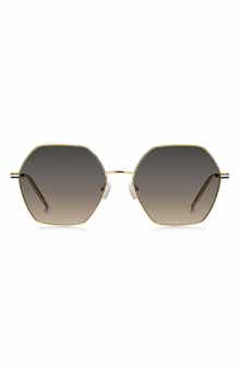 57mm Gradient Geometric Sunglasses